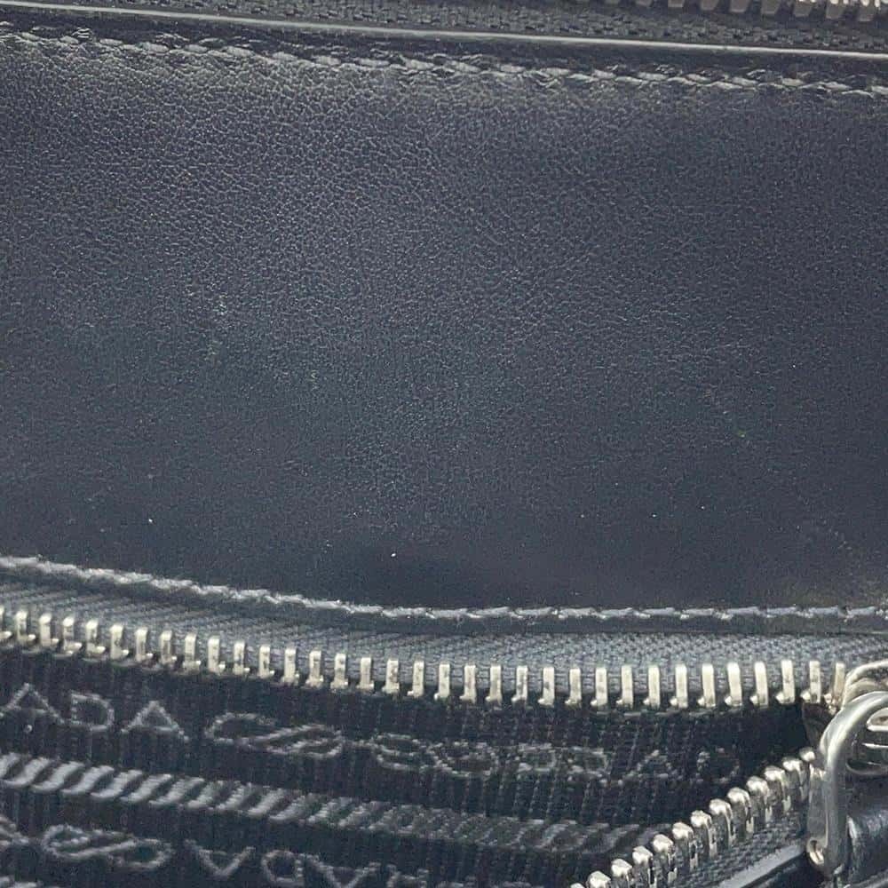 Prada Tote Bag Triangle Logo Saffiano Leather Black - Picture 9 of 12